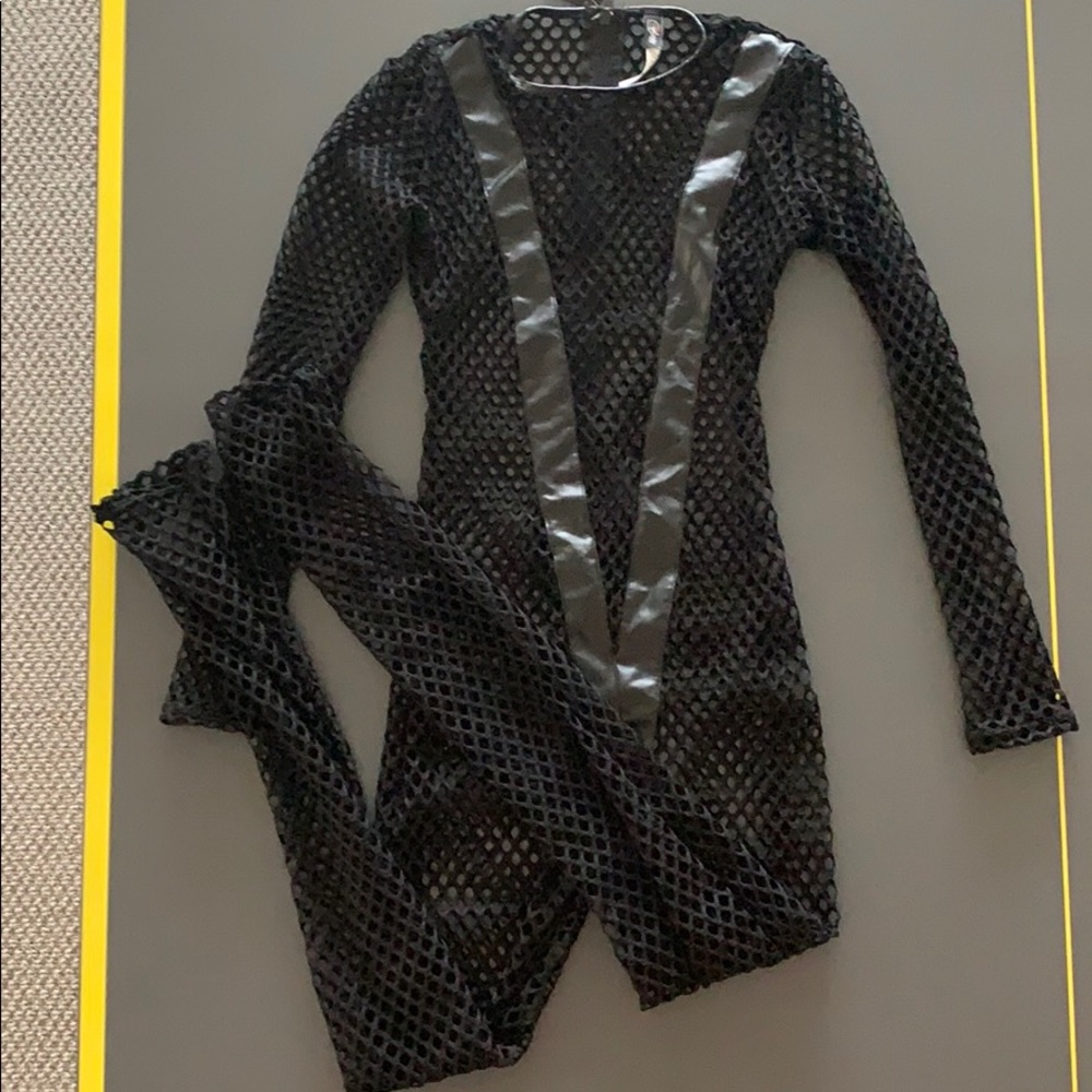 Black Lingerie Fishnet Jumpsuit